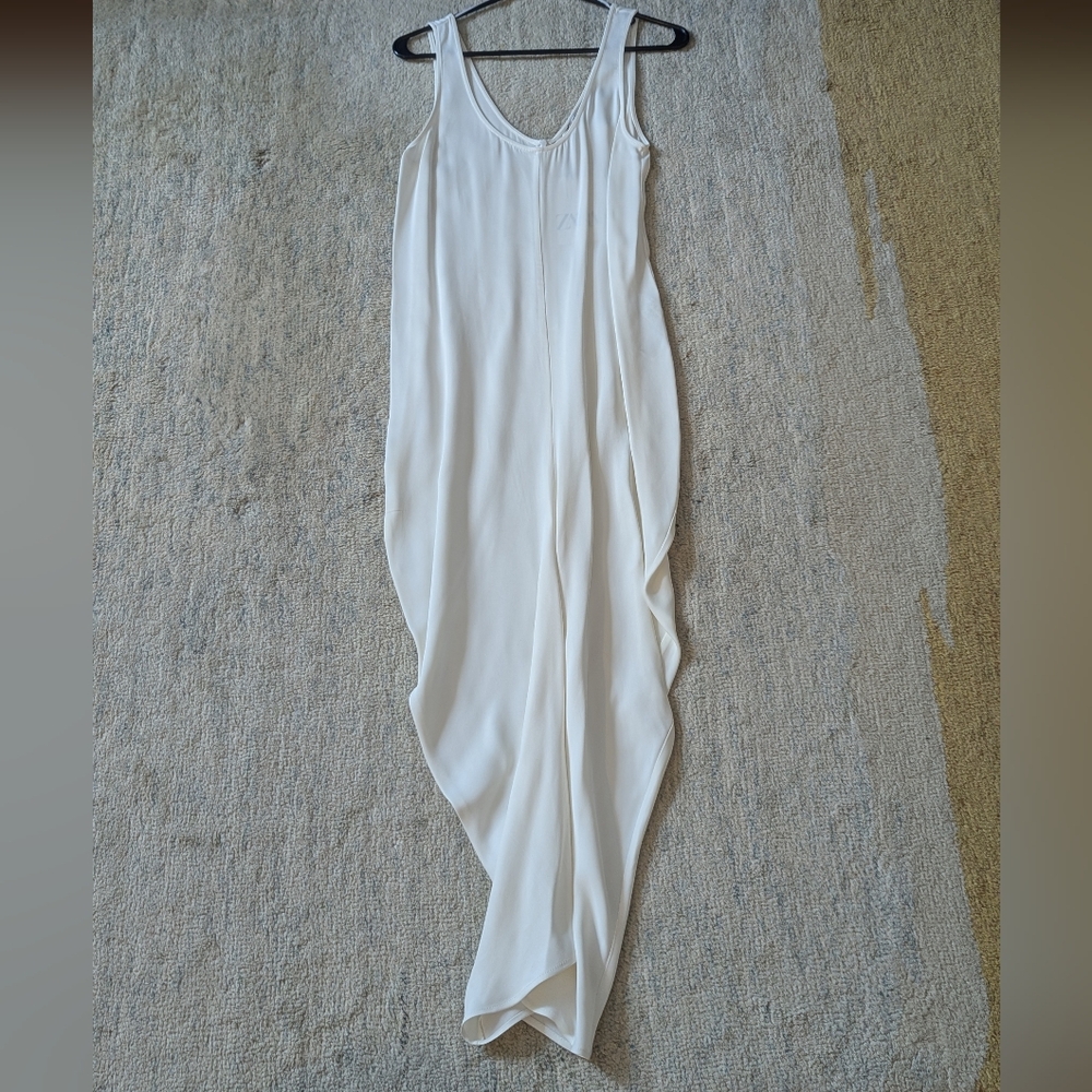 Zara Modal Sleeveless White Midi Dress